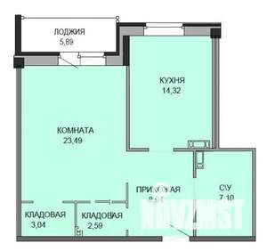 1-к квартира, вторичка, 65м2, 2/7 этаж