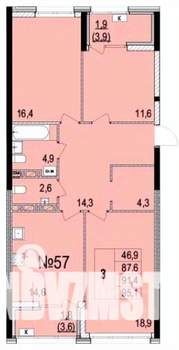 3-к квартира, вторичка, 95м2, 6/10 этаж