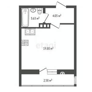 Студия квартира, вторичка, 30м2, 5/8 этаж