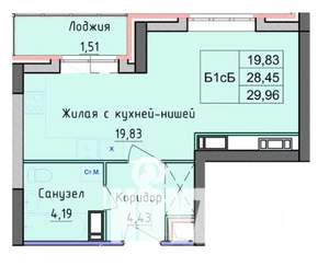 Студия квартира, вторичка, 30м2, 4/16 этаж