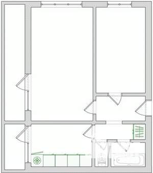 2-к квартира, вторичка, 42м2, 9/10 этаж