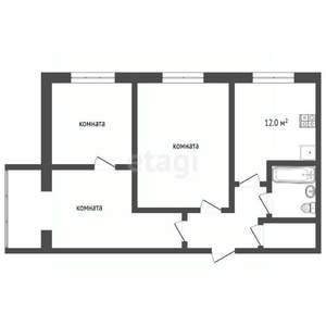 3-к квартира, вторичка, 56м2, 5/5 этаж