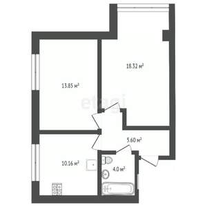 2-к квартира, вторичка, 52м2, 5/12 этаж