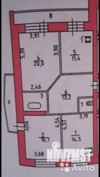 3-к квартира, вторичка, 82м2, 7/9 этаж