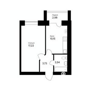 1-к квартира, вторичка, 37м2, 5/5 этаж