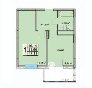1-к квартира, вторичка, 47м2, 10/18 этаж