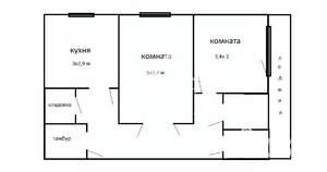 2-к квартира, вторичка, 52м2, 1/9 этаж