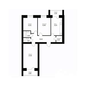 3-к квартира, вторичка, 81м2, 4/5 этаж