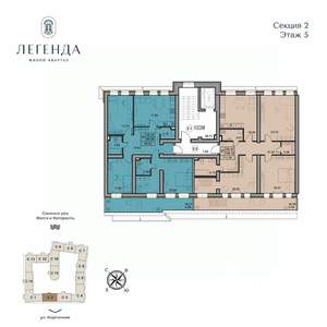 3-к квартира, вторичка, 95м2, 5/5 этаж
