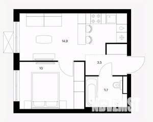 1-к квартира, вторичка, 32м2, 2/17 этаж