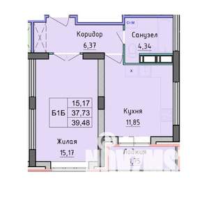 1-к квартира, вторичка, 39м2, 5/16 этаж