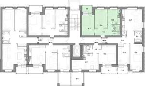 2-к квартира, строящийся дом, 55м2, 4/4 этаж