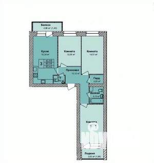 3-к квартира, сданный дом, 80м2, 3/9 этаж