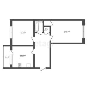 2-к квартира, вторичка, 65м2, 5/9 этаж