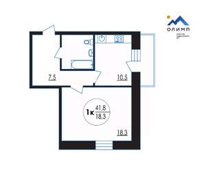 1-к квартира, вторичка, 42м2, 5/12 этаж