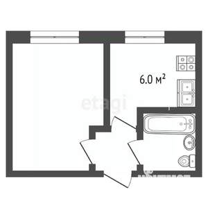 1-к квартира, вторичка, 22м2, 4/5 этаж
