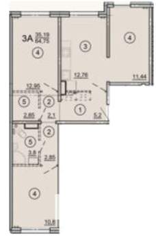 3-к квартира, вторичка, 65м2, 4/17 этаж