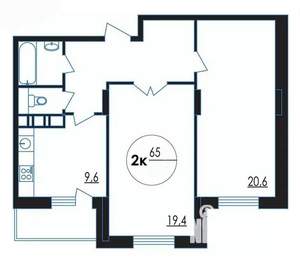 2-к квартира, вторичка, 65м2, 8/11 этаж