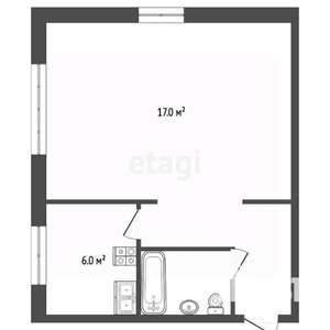 1-к квартира, вторичка, 29м2, 1/5 этаж