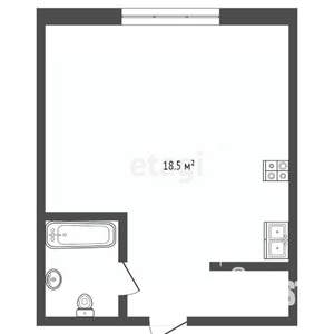 Студия квартира, вторичка, 18м2, 1/4 этаж