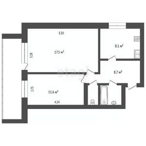 2-к квартира, вторичка, 50м2, 4/5 этаж