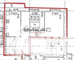 2-к квартира, вторичка, 60м2, 1/4 этаж