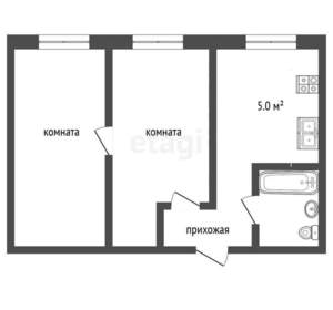 2-к квартира, вторичка, 47м2, 2/5 этаж