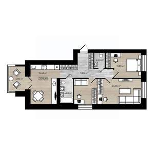2-к квартира, строящийся дом, 74м2, 2/9 этаж