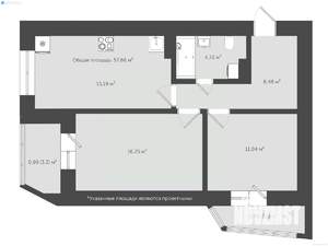 2-к квартира, сданный дом, 65м2, 6/18 этаж
