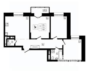 3-к квартира, вторичка, 79м2, 11/12 этаж