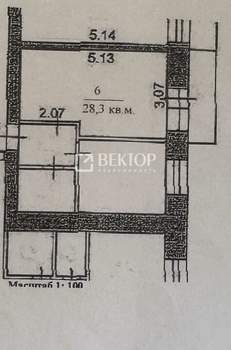 1-к квартира, вторичка, 28м2, 2/8 этаж