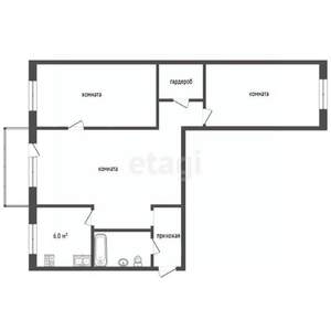 3-к квартира, вторичка, 52м2, 4/4 этаж