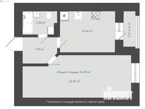 1-к квартира, сданный дом, 47м2, 3/18 этаж