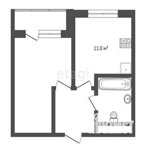 1-к квартира, вторичка, 39м2, 2/18 этаж