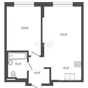 1-к квартира, вторичка, 43м2, 5/15 этаж