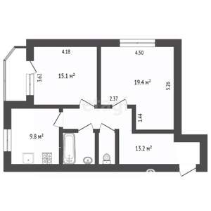 2-к квартира, вторичка, 65м2, 5/5 этаж