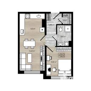 1-к квартира, вторичка, 37м2, 2/18 этаж