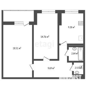 2-к квартира, вторичка, 58м2, 21/24 этаж