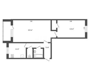 2-к квартира, вторичка, 44м2, 4/5 этаж