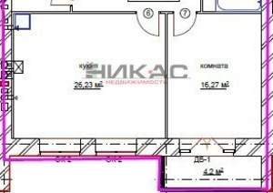 2-к квартира, вторичка, 61м2, 3/6 этаж