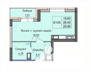 1-к квартира, вторичка, 30м2, 3/16 этаж