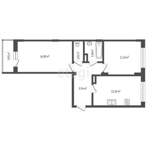 2-к квартира, вторичка, 56м2, 5/10 этаж
