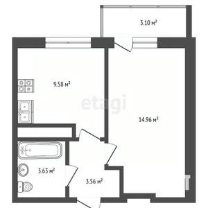 1-к квартира, вторичка, 33м2, 2/9 этаж