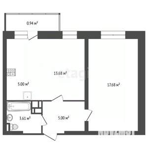 1-к квартира, вторичка, 39м2, 1/9 этаж