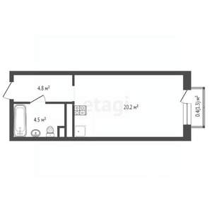 Студия квартира, вторичка, 30м2, 7/18 этаж