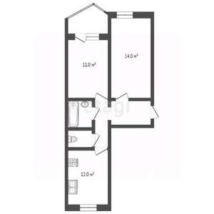 2-к квартира, вторичка, 58м2, 4/11 этаж
