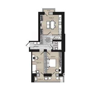 2-к квартира, строящийся дом, 68м2, 3/9 этаж