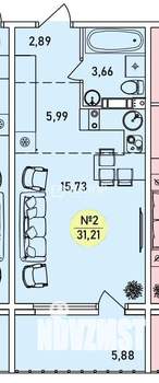 1-к квартира, вторичка, 31м2, 1/9 этаж