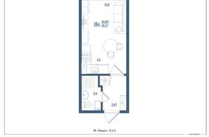 Студия квартира, сданный дом, 19м2, 3/8 этаж