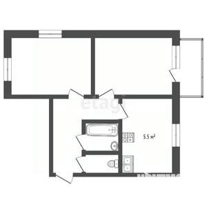 2-к квартира, вторичка, 42м2, 2/5 этаж